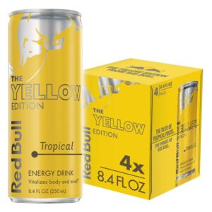 Red Bull Energy Drink, Tropical Yellow Edition, 8.4 Fl Oz (pack of 4)