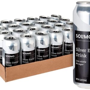 Amazon Brand – Solimo Silver Energy Drink, Sugar Free, 16 Fluid Ounce (Pack of 24) 473ml can