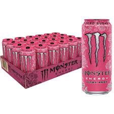 Monster Energy Ultra Rosa, Sugar Free Energy Drink, 16 Fl Oz, Pack of 24 500ml can